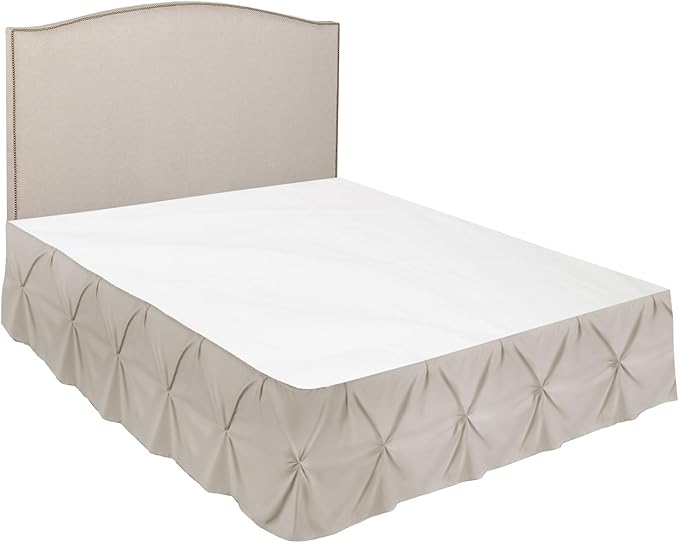 Nestl Linen Bed Skirt Twin Size, Pinch Pleat Twin Bed Skirt, 14" Inch Drop Twin Bedskirt, Hotel Quality Linen Bed Skirts, Premium Microfiber Bedskirt for Twin Bed, Linen Twin Bed Skirt