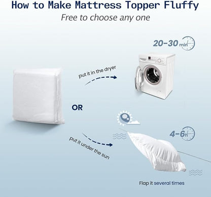 SOPAT Mattress Topper Full XL Size Extra Thick Mattress Pad 8-21" Deep Pocket Soft Down Alternative Fill Mattress Protector Pillow Top Mattress Cover (54x80 Inches, White)