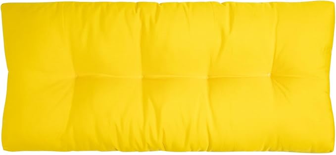 FUNHOME Outdoor Bench Cushion 45 x18 inch with Non-Slip Grips,Water Resistant Porch Swing Cushion,Bench Pillow Pads,Tufted Cushions for Patio Garden Furniture,45" Seat Cushions(Yellow)