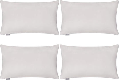 Thmyo 4-Pack 100% Cotton Lumbar Comfortable Solid Decorative Throw Pillow Case Rectangle Cushion Cover Sublimation Blank Pillow Covers DIY Throw Pillowcase(12x20inch/30x50cm,Light Silver Grey)