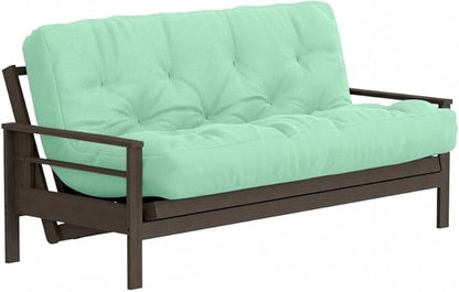 Royal Sleep Products by The Futon Factory 6 inch Foam Futon Mattress - Solid Mint Cover - Full Size - CertiPUR Certified Foams - Made in USA - Replacement Mattress - (Frame not Included)