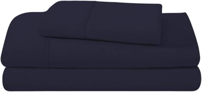 Camping Cot Sheets 30" x 80" - 3 Piece Cot Sheet Set for Bunk Bed - fits upto 9" Deep Mattress, Perfect for Narrow Twin, Camping Cot, RV Bunk, Guest Beds, Trifold Mattress - Navy Blue