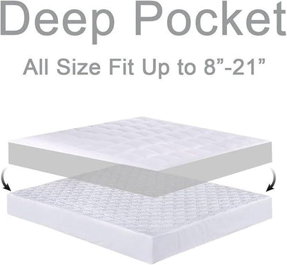Mattress Topper Twin XL for Back Pain, Extra Thick Mattress Pad Cover, Plush Pillow Top, Deep Elastic Pocket, Grey,39"X80"+20"