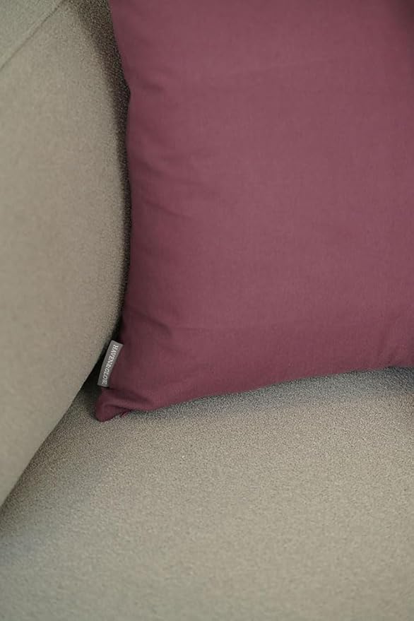 Haven & Glow Decorative Throw Pillow Cover – Square Cushion Case with Zipper | Modern Sofa, Couch & Bed Accent Pillow Covers for Living Room, Bedroom & Home Decor | 18 x 18 inches – Violet – 2 Pack
