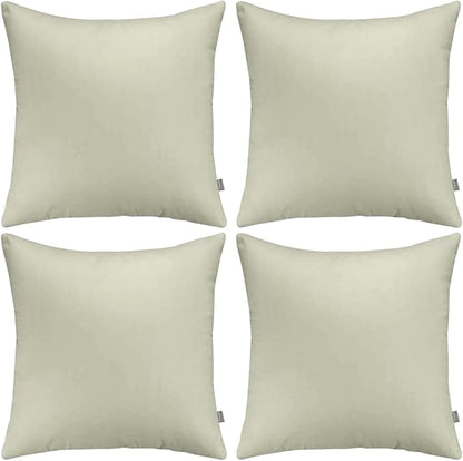 4-Pack 100% Cotton Comfortable Solid Decorative Throw Pillow Case,Thmyo Square Cushion Cover Pillowcase Sublimation Blank Pillow Covers DIY Throw Pillowcase for Sofa Bedroom(24x24 inch/ 60x60cm,Beige)