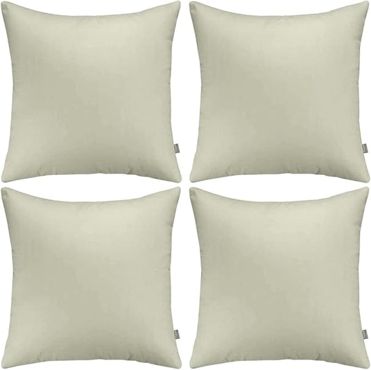 4-Pack 100% Cotton Comfortable Solid Decorative Throw Pillow Case,Thmyo Square Cushion Cover Pillowcase Sublimation Blank Pillow Covers DIY Throw Pillowcase for Sofa Bedroom(20x20 inch/ 50x50cm,Beige)