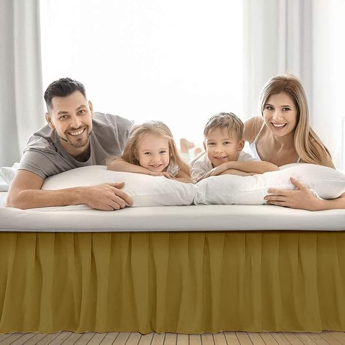 Ruffle Bed Skirt with Split Corners, Microfiber Dust Ruffled for a Perfectly Tailored Bedding Ensemble, Wrinkle and Fade Free, Easy Fit, Twin Size 18 Inch Drop, Taupe