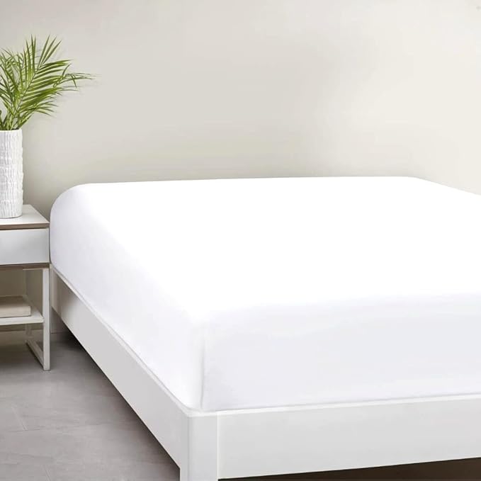 Lukeville's Cot Sheet 30" x 80", Daycare for Cot Size Mattress Sheets Pack of 2 Fitted Narrow Twin/Camp Bunk/Rvs Bunk/Trifold Mattress, Soft and PolyBlend Microfiber Cover for Toddler,White
