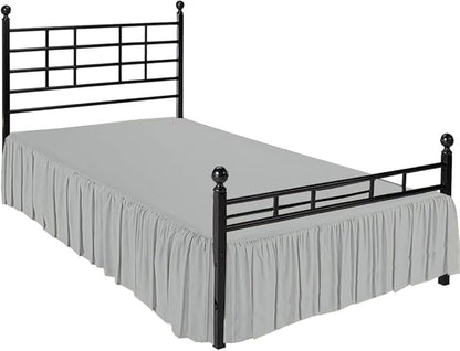 Ruffle Bed Skirt with Split Corners, Microfiber Dust Ruffled for a Perfectly Tailored Bedding Ensemble, Wrinkle and Fade Free, Easy Fit, Full Size 16 Inch Drop, Light Grey