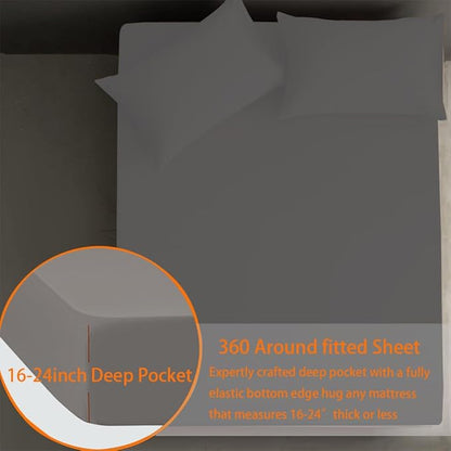 Air Mattress Sheets - 2 Pieces Set - Suitable for Inflatable mattresses 18 inches deep - can be inflated Without disassembly, Convenient, Sturdy, Easy to use air Bed Sheet(Gray，Twin)