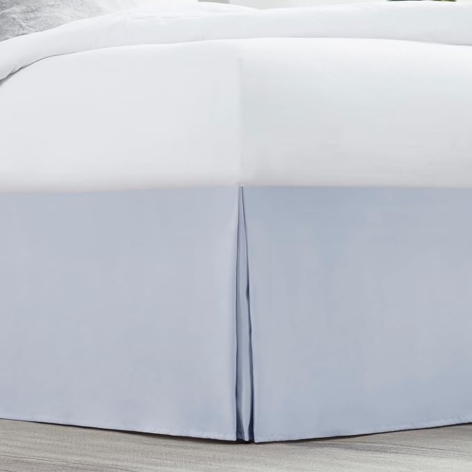 Nestl Ice Blue Full XL Bed Skirt - Full XL Size Bed Skirt 14 Inch Drop - Brushed Microfiber Bed Skirts - Hotel Quality Pleated Bed Skirt - Shrinkage & Fade Resistant