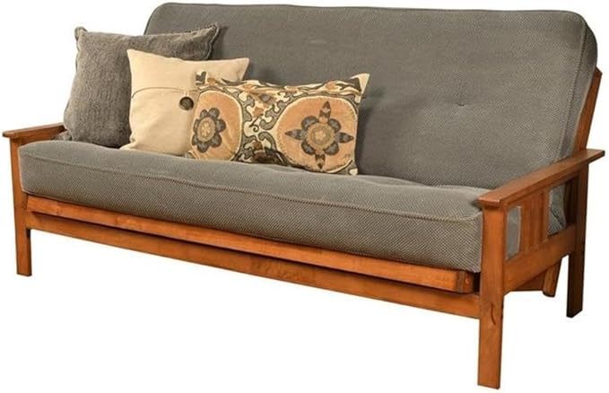 BOWERY HILL Full Fabric Futon in Marmont Thunder Blue-Frame Not Included