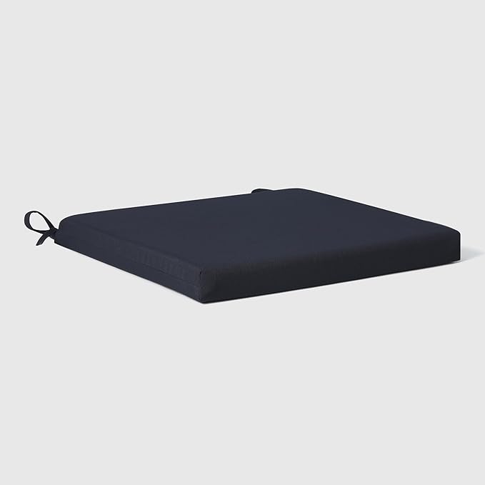 WestinTrends Solace Outdoor Patio Kitchen Dining Chair Square Seat Cushions Set of 4, 20 x 18, Navy Blue