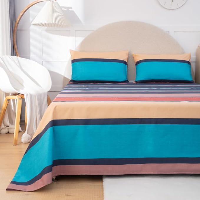 WenBags Lightweight Waterproof Flat Sheet 70*90 Inches Queen Size-Mattress Protector for Bed & Couch, Pet Hair Resistant Cover Ideal for Dogs & Cats, Perfect for Hotels & Hospitals(Multicolor-Travel)