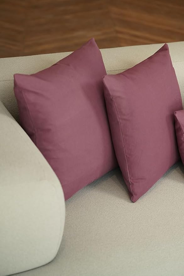 Haven & Glow Decorative Throw Pillow Cover – Square Cushion Case with Zipper | Modern Sofa, Couch & Bed Accent Pillow Covers for Living Room, Bedroom & Home Decor | 18 x 18 inches – Violet – 2 Pack