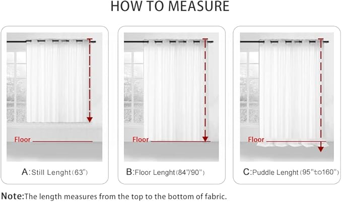 PI Sheer Curtains 63 Inches Length, Short Grommet Light Filter Sheer Panels for Kitchen/Dining Room 2 Pack (W52 X L63, Dark Grey)
