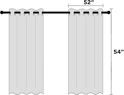 PrinceDeco 100% Blackout Linen Textured Curtains for Bedroom Anti-Rust Grommet Dining Room Drapes Thermal Insulated with White Liner Textured Blackout Curtains 2 Panels Set,52" W x 54" L,Cobblestone