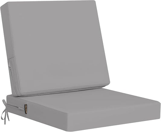 idee-home Outdoor Cushions for Patio Furniture, Outdoor Seat Cushion, Waterproof Couch Hampton Bay Deep Seat Replacement Chair Cushions for Garden Lawn Backyard Deck, 19 x 19 Grey