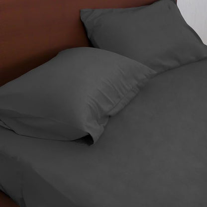 Moonsea King Size Sheets Set for Air Mattress - Deep Pocket King Sheet Set - 3Pcs Side Storage Pocket Fitted Sheet & Pillowcases Easily Fits 16in to 24in Pillow Top Bed Mattress, Black