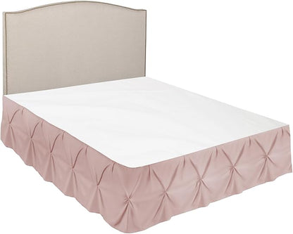Nestl Blush Pink Bed Skirt Twin Size, Pinch Pleat Twin Bed Skirt, 14" Inch Drop Twin Bedskirt, Hotel Quality Blush Pink Bed Skirts, Premium Microfiber Bedskirt for Twin Bed, Blush Pink Twin Bed Skirt
