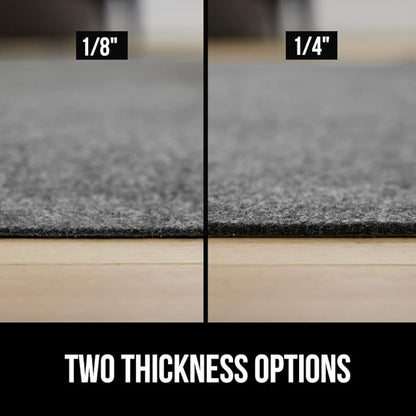 GORILLA GRIP Felt and Natural Rubber Stay in Place Slip Resistant Rug Pad, 1/8in Thick, 6x9 FT Protective Padding Under Area Rugs, Cushioned Gripper Pads, Carpet Runners, Hardwood Floors Protection