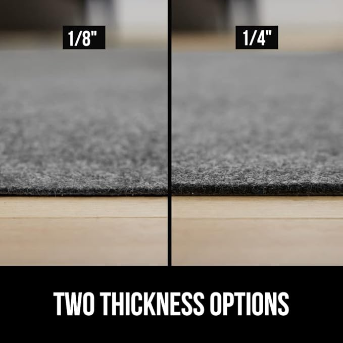 GORILLA GRIP Felt and Natural Rubber Stay in Place Slip Resistant Rug Pad, 1/4in Thick, 2x10 FT Protective Padding Under Area Rugs, Cushioned Gripper Pads, Carpet Runners, Hardwood Floors Protection