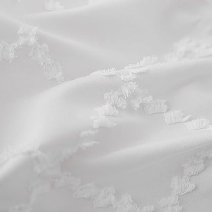 Bed Skirt King Size Ruffled Bed Skirt with Split Corners, 18 Inch Drop Dust Ruffle Bed Skirts with Platform, Boho Tufted Shabby Chic Full Size Bed Skirts, White