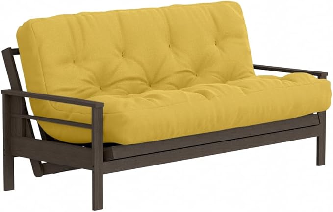 Royal Sleep Products by The Futon Factory 6 inch Foam Futon Mattress - Solid Mustard Cover - Full Size - CertiPUR Certified Foams - Made in USA - Replacement Mattress - (Frame not Included)