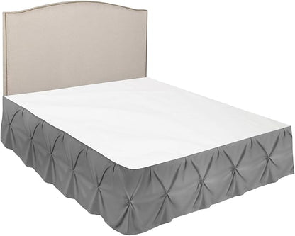 Nestl Dark Grey Bed Skirt Twin Size, Pinch Pleat Twin Bed Skirt, 14" Inch Drop Twin Bedskirt, Hotel Quality Dark Grey Bed Skirts, Premium Microfiber Bedskirt for Twin Bed, Dark Grey Twin Bed Skirt