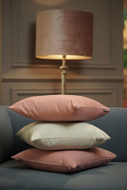 Haven & Glow Decorative Throw Pillow Cover – Square Cushion Case with Zipper | Modern Sofa, Couch & Bed Accent Pillow Covers for Living Room, Bedroom & Home Decor | 18 x 18 Inch – Deep Pink – 2 Pack