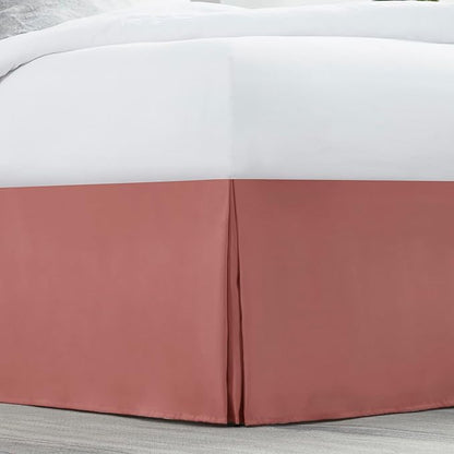 Nestl Pink Clay Bed Skirt King Size - King Bed Skirt 14 Inch Drop - Brushed Microfiber Bed Skirts - Hotel Quality Pleated Bed Skirt - Shrinkage & Fade Resistant