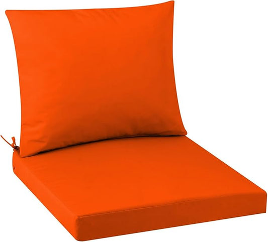 Outdoor Seat Cushion Set 22 x 22 In, Water-Resistant & Fade-Resistan, Patio Furniture Cushions with Removable Cover Deep Seat & Back Cushion with Handle and Adjustable Straps for Chair Sofa,1PC