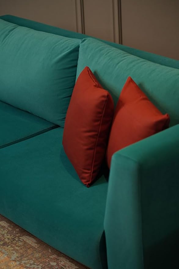 Haven & Glow Decorative Throw Pillow Cover – Square Cushion Case with Zipper | Modern Sofa, Couch & Bed Accent Pillow Covers for Living Room, Bedroom & Home Decor | 18 x 18 Inch – Red – Pack of 2