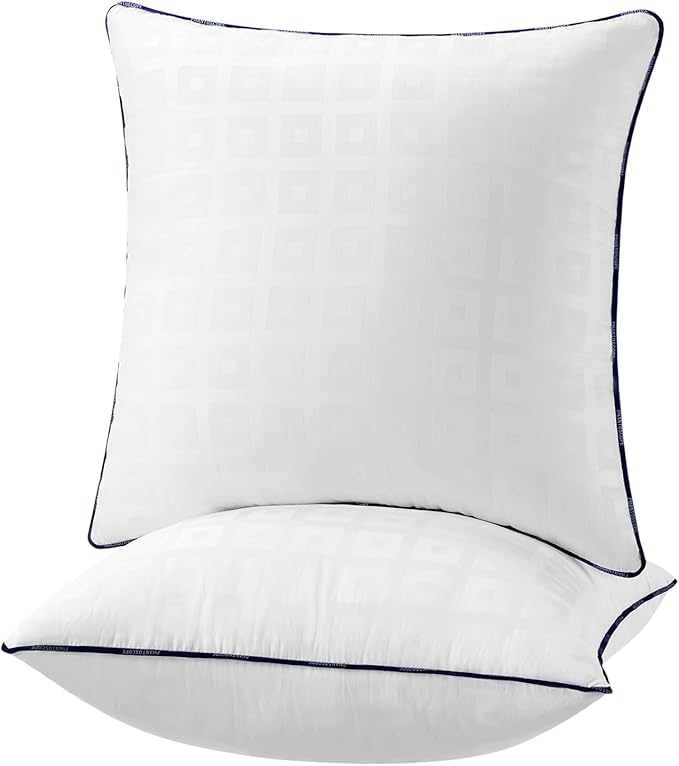 Phantoscope 20x20 Pillow Inserts, Decorative Throw Pillow Inserts with 100% Cotton Jacquard Cover, Virgin Fiber Pillow Sham Stuffer, Square Couch Cushion Pillows, Pack of 2, 20x20 Inch