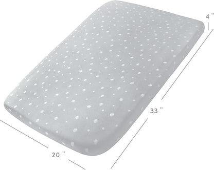 Stretchy Bassinet Sheets 2 Pack 33" x 20"-Fit for Mika Micky, Baby Delight, Dream On Me, ANGELBLISS, Papablic, Koola/KoolerThings, AMKE, Nordmiex 3 in 1,Maxi-COSI Bassinet Bedside Sleeper, Ultra Soft
