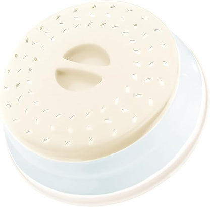 Collapsible Microwave Splatter Cover, 10.5 Inch, Microwave Plate Cover With Steam Vent (beige)