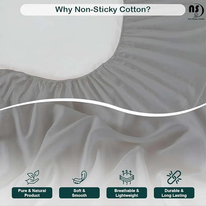 NON Sticky cotton Twin Size Sleeper Sofa Sheets, 4 Piece Egyptian Cotton Bed Sheet Set for Sofa Bed, 7" Deep Pocket for Pull Out Couch Mattress, 39" x 75", Light Grey Solid, Soft & Breathable