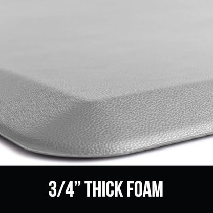 GORILLA GRIP Comfortable Cushioned Kitchen Mats for Floor, 48x20, Waterproof and Stain Resistant Soft Top, 3/4 Inch Thick Ergonomic Standing Desk Anti Fatigue Mat, Foam Supports Feet, Light Gray