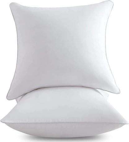 FAVRIQ 26 x 26 Euro Pillow Inserts - 26 Inch Decorative Throw Pillows for Couch Bed Sofa with 100% Cotton Cover - Pack of 2
