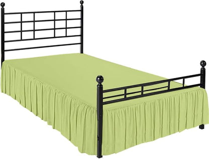 Ruffle Bed Skirt with Split Corners, Microfiber Dust Ruffled for a Perfectly Tailored Bedding Ensemble, Wrinkle and Fade Free, Easy Fit, King Size 12 Inch Drop, Sage