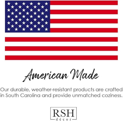 RSH DECOR: Tufted U-Shape Wicker Seat Cushions Set of 2 | 19” x 19” | All-Weather Spun Fabric | Water-Resistant | Outdoor Chair Cushions for Patio Furniture | Fenbrook Blue
