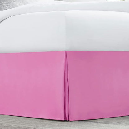 Nestl Light Pink Twin XL Bed Skirt - Twin XL Size Bed Skirt 14 Inch Drop - Brushed Microfiber Bed Skirts - Hotel Quality Pleated Bed Skirt - Shrinkage & Fade Resistant