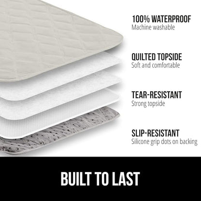 GORILLA GRIP Waterproof Couch Cover for Dogs, Gripped Slip Resistant Backing, Leak Proof Washable Dog Blanket Covers Sofa, Bed, Sectional, Crate, Car, RV Seats, Pet Puppy Essentials, 30x70 Light Taupe
