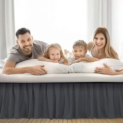 Ruffle Bed Skirt with Split Corners, Microfiber Dust Ruffled for a Perfectly Tailored Bedding Ensemble, Wrinkle and Fade Free, Easy Fit, Queen Size 12 Inch Drop, Dark Grey