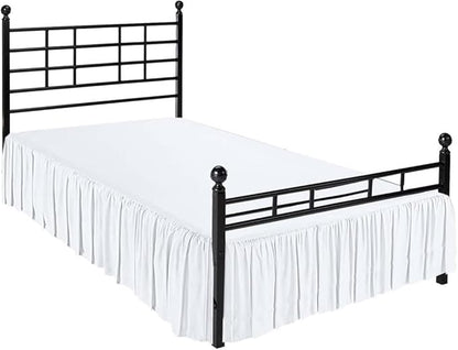 Ruffle Bed Skirt with Split Corners, Microfiber Dust Ruffled for a Perfectly Tailored Bedding Ensemble, Wrinkle and Fade Free, Easy Fit, Full Size 18 Inch Drop, White
