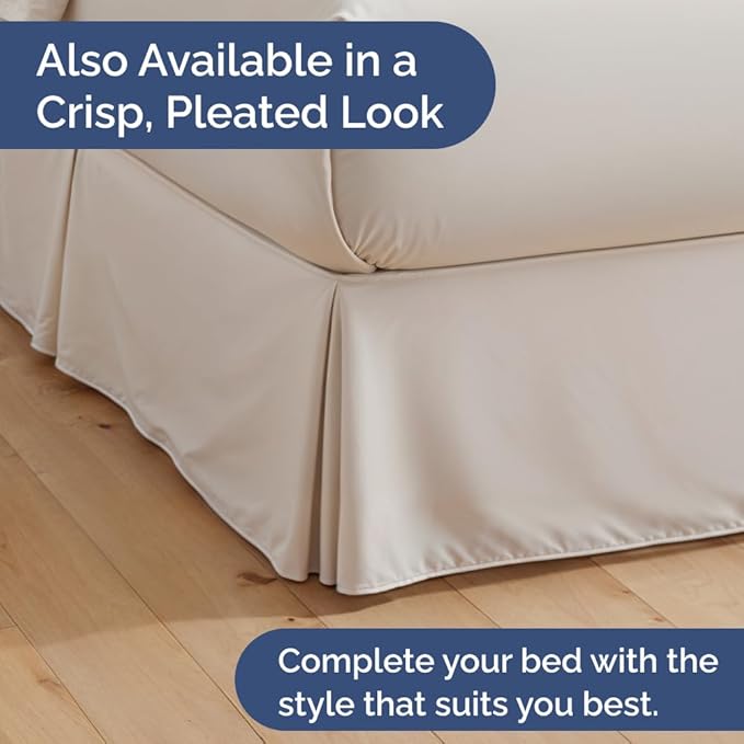 Bedskirt Twin Size Ruffle - 12 inch Drop Dust Ruffle Bed Skirt with Platform - Ultra-Soft, Easy Fit, Premium Hotel Quality - Wrinkle, Fade & Shrink Resistant - for Women, Men, Kids and Teens - White