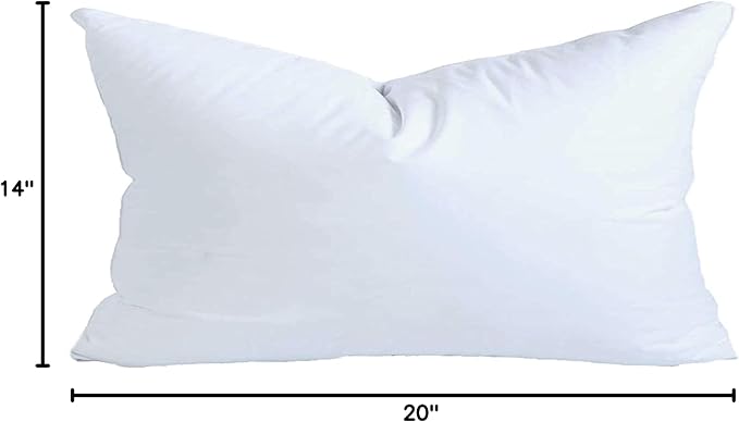MoonRest® 14x20 Inch Synthetic Down Alternative Rectangle Pillow Insert Form Stuffer for Sofa Shams, Decorative Throw Pillow, Cushion and Bed Pillow Stuffing - Hypoallergenic 14“X 20”