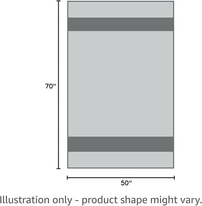 WRENGONGE Light Grey Throw Blanket, 50x70 Soft Cozy Striped Throw Blankets for Couch, Sofa, Bed, Travel, Lightweight Fluffy Warm Plush Decorative Blankets for Women, Men,Kids Gift