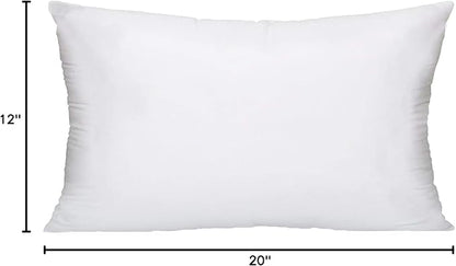 MoonRest® 12x20 Inch Synthetic Down Alternative Rectangle Pillow Insert Form Stuffer for Sofa Shams, Decorative Throw Pillow, Cushion and Bed Pillow Stuffing - Hypoallergenic 12“X 20”