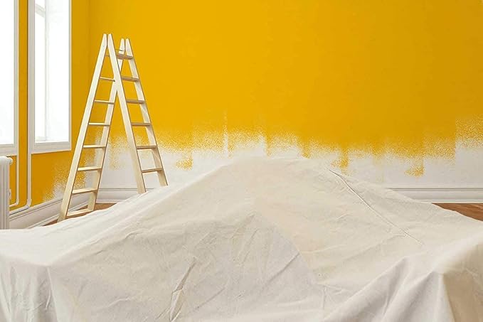 ZUPERIA Canvas Drop Cloth for Painting (Size 9x12 Feet Pack of 4) Pure Cotton Painters Drop Cloth for Painting, Furniture & Floor Protection - All Purpose Thick Canvas tarp with Double Stitched Edges